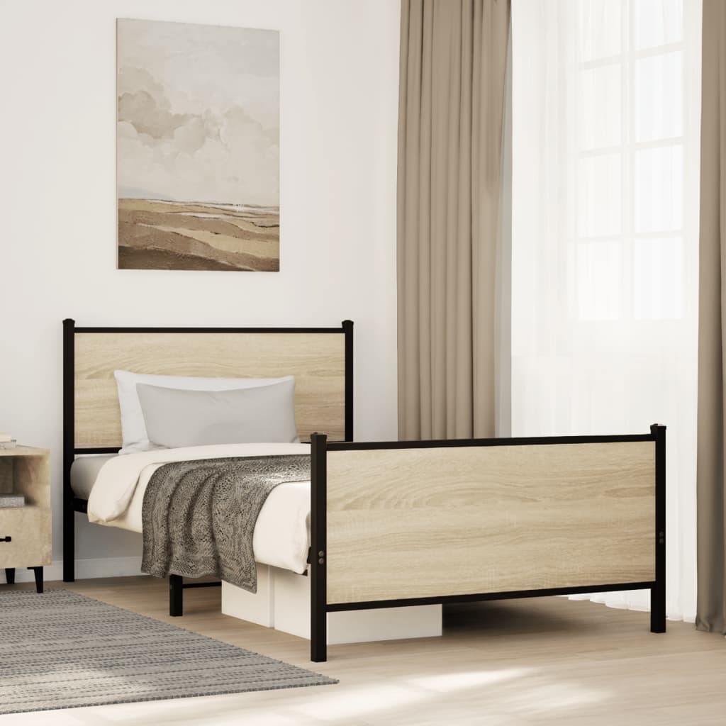 Łóżko Metalowe Rama Łóżka Ze Stelażem Do Pokoju Sypialni 107x203 cm