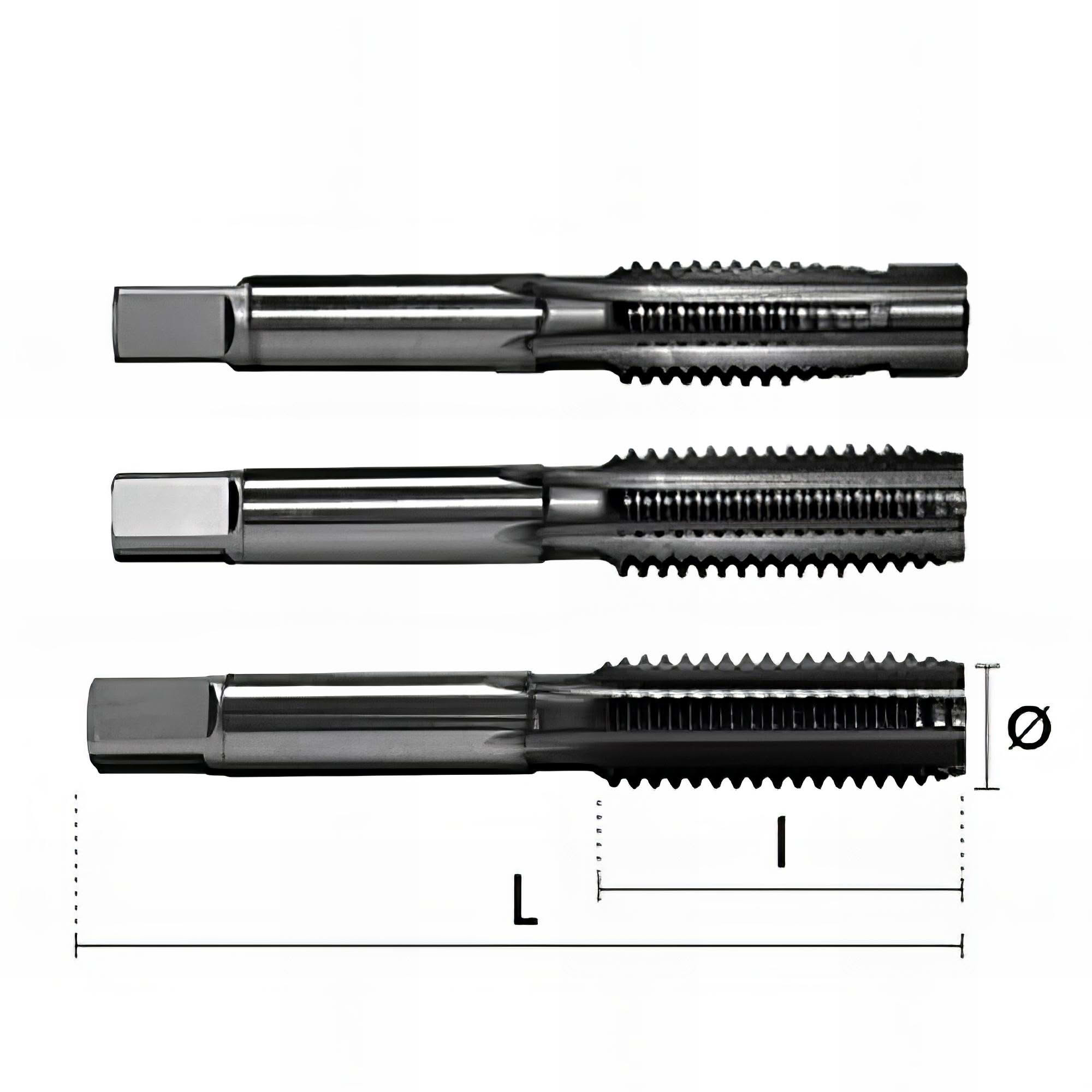 Lot De 3 Tarauds Manuels M5 X 0.8 HSS - Ébaucheur, Intermédiaire, Finisseur, Filetage à Droite DIN352 - Qualité HSS-G Européenne, Boîte De Rangement