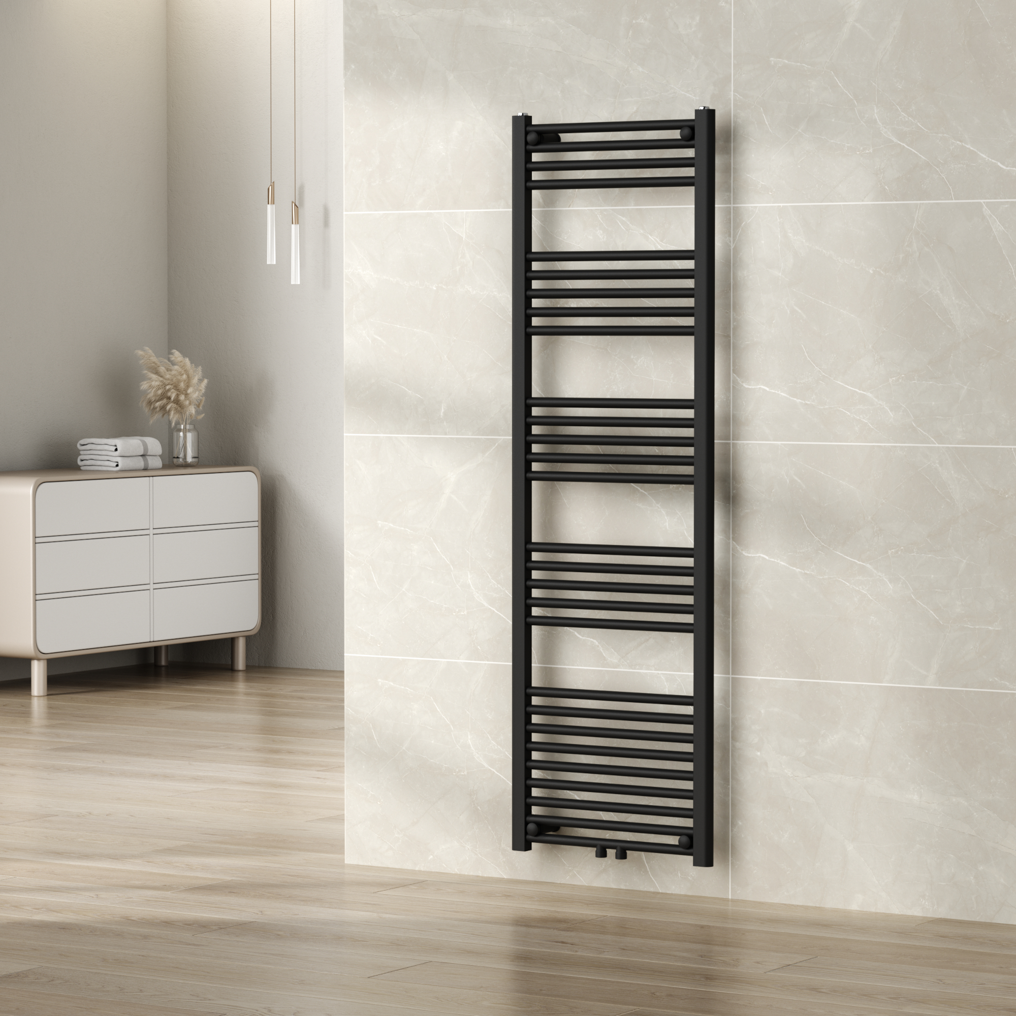 Radiateur Sèche-serviettes Voss Acier 120 X 60 Cm Noir [neu.haus] - Chauffage - Achat & Prix