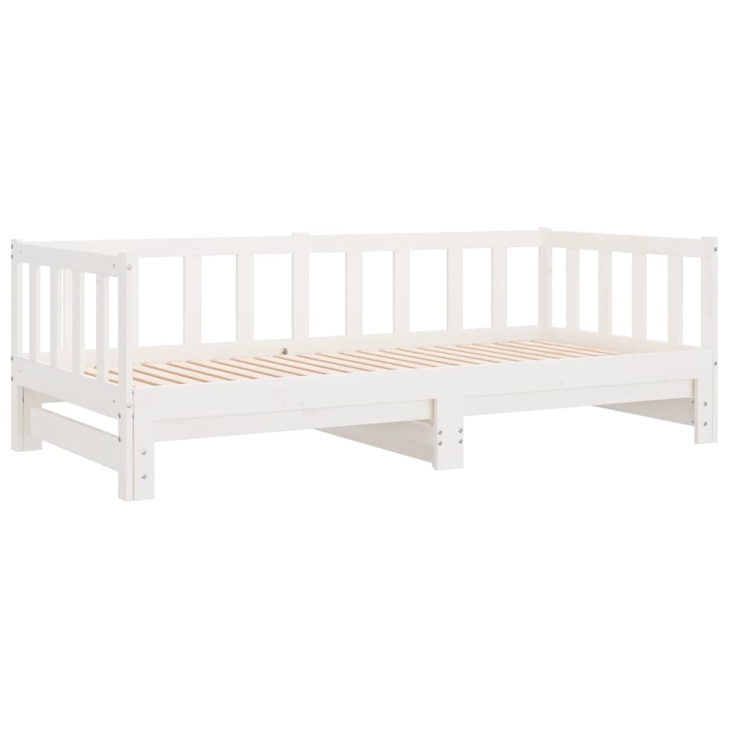 Lit coulissant sans matelas blanc, pour la chambre, 2 × (90 × 200) cm - 3