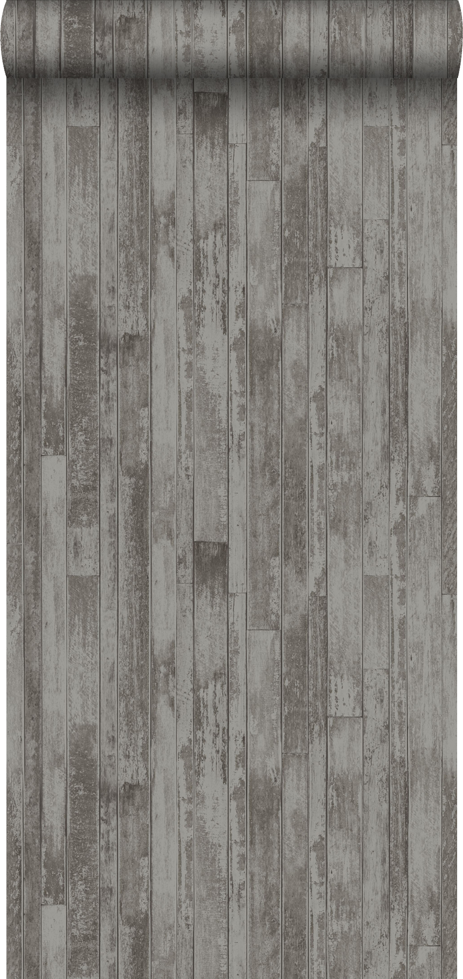 Papel pintado tablones de madera recuperada vintage marrón topo grisáceo - 53 cm x 10,05 m - estahome