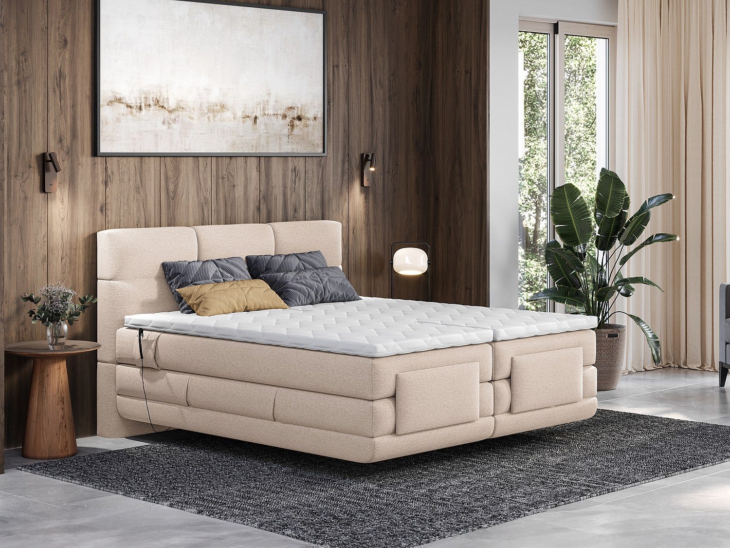 Sommier électrique de relaxation déco 2x65 plots - 2 x 80 x 200 cm Sommier électrique de relaxation déco 2x65 plots - 2 x 80 x 200 cm