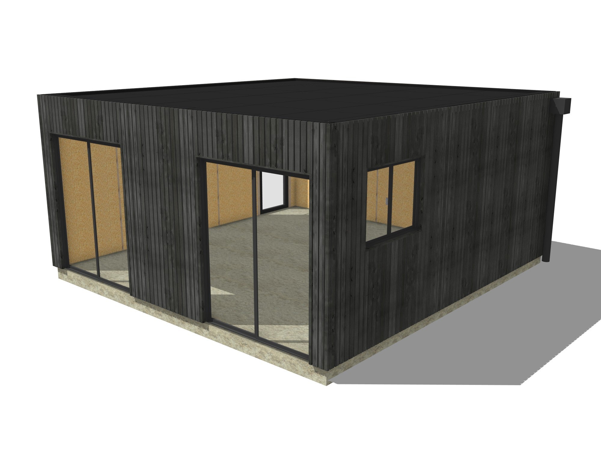Tiny house ossature bois en bois 5,5 x 5,7 x 2,7 m / menuiseries alu k-line - 2