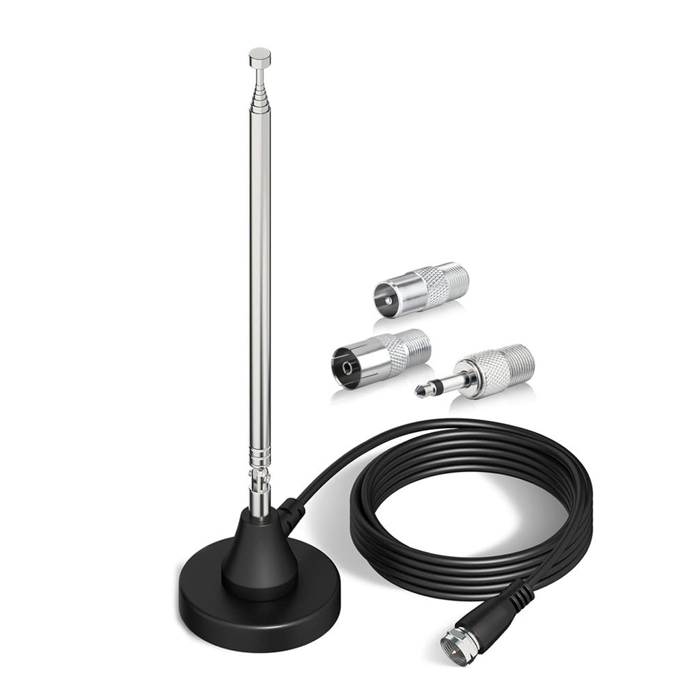 Antenne radio FM universelle base magnétique antenne FM vis F fiche male adaptée au récepteur Antenne radio FM universelle base magnétique antenne FM vis F fiche male adaptée au récepteur