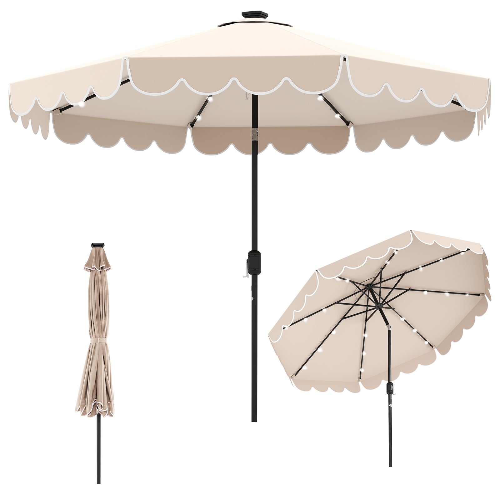 Parasol Déporté "Sun 3" - 3 X 3 M - Ecru - Habitat Et Jardin
