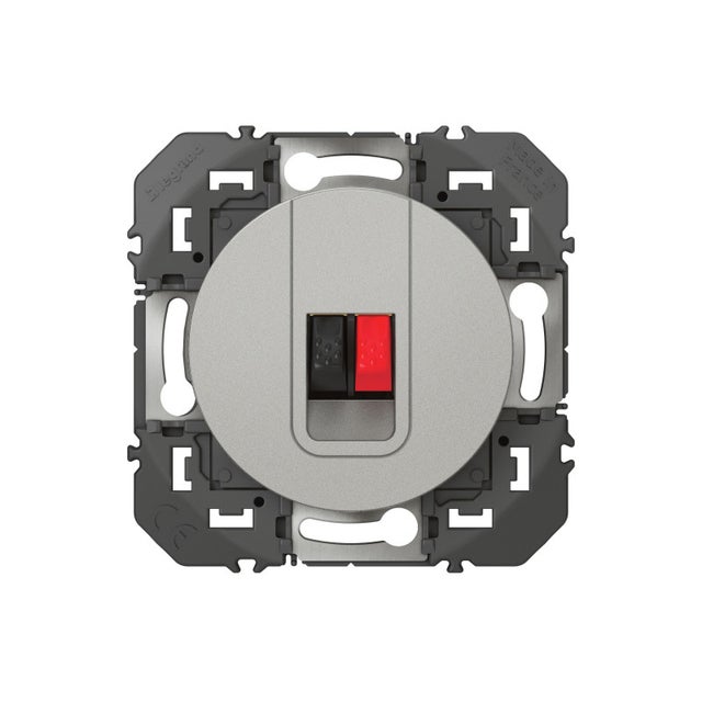 Prise haut parleur simple dooxie finition alu (600481)