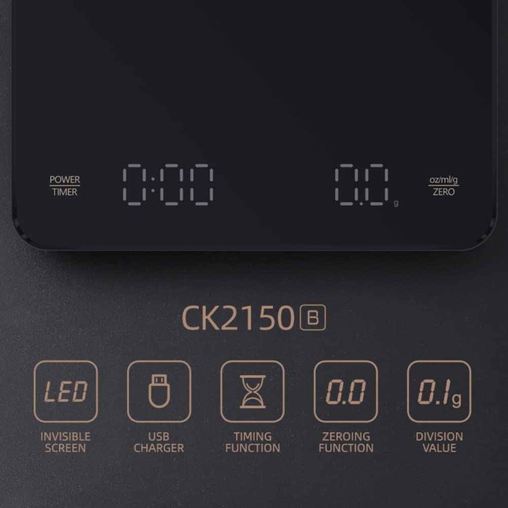 Nuevo Báscula de café con pantalla de carga Invisible Led, báscula de café expreso - 3