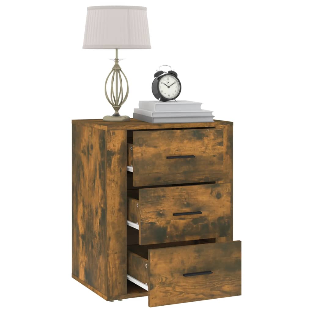 Table de chevet，Table d'appoint, Table de nuit pour Salon Chambre Chêne fumé 50x36x60 cm Bois d'ingénierie499566 - 5