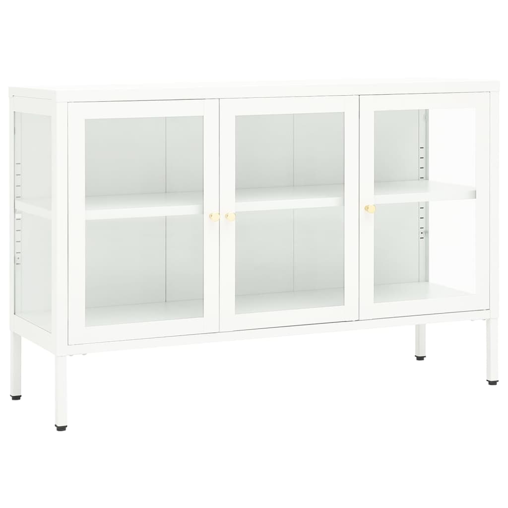 Credenza Da 75x105 Cm In Acciaio E Vetro Temperato Di Colore Grigio Antracite Vidaxl