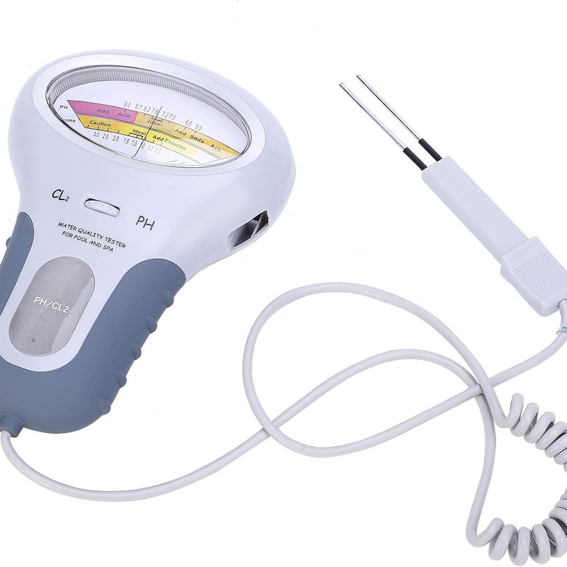Tester jakości wody, przenośny 2 w 1 tester chloru i pH z sondą, dokładny i szybki pomiar w basenie lub spa