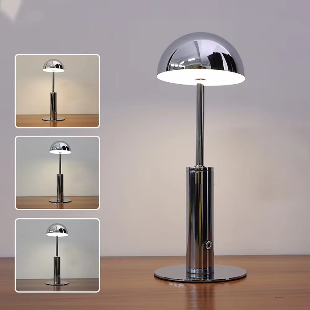 Bezprzewodowa lampa stołowa LED, ładowalna lampka biurkowa, płynna regulacja jasności w 3 kolorach, nastrojowe światło sterowane dotykowo, miedź