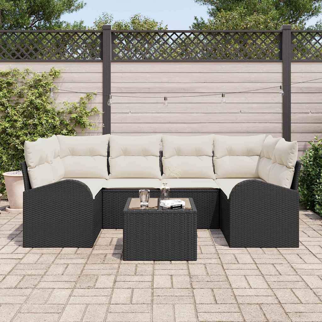 Zestaw Sof na Ogród Czarny 55 x 55 x 37 cm polirattan vidaXL