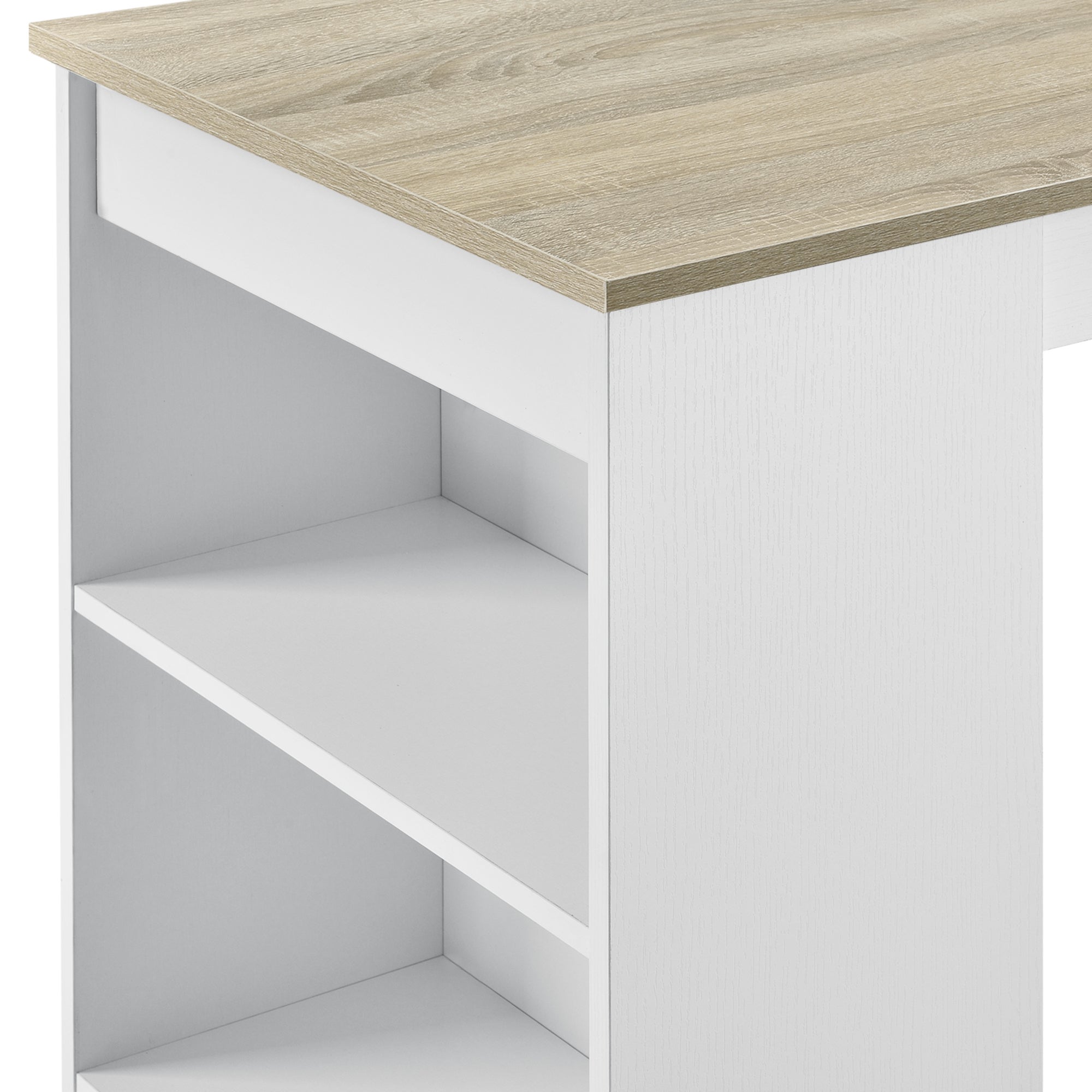 Table de Bar Kouvola 110 x 50 x 103 cm Blanc Effet Chêne [en.casa] - 4
