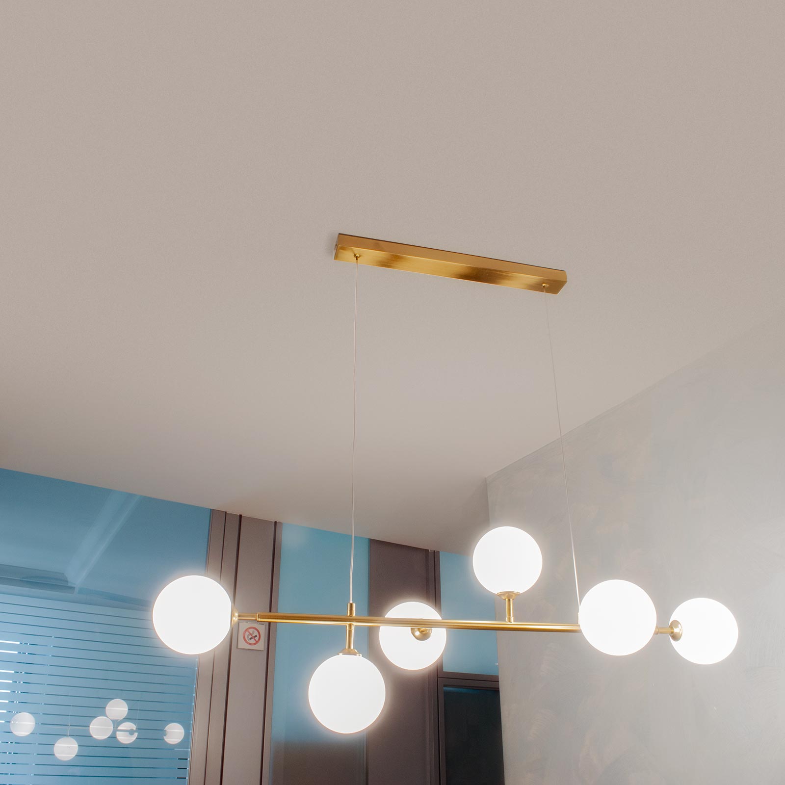 Plafonnier suspendu avec 6 boules Lampe décorative Bronze pour salon Cuisine Douille G9 - 8