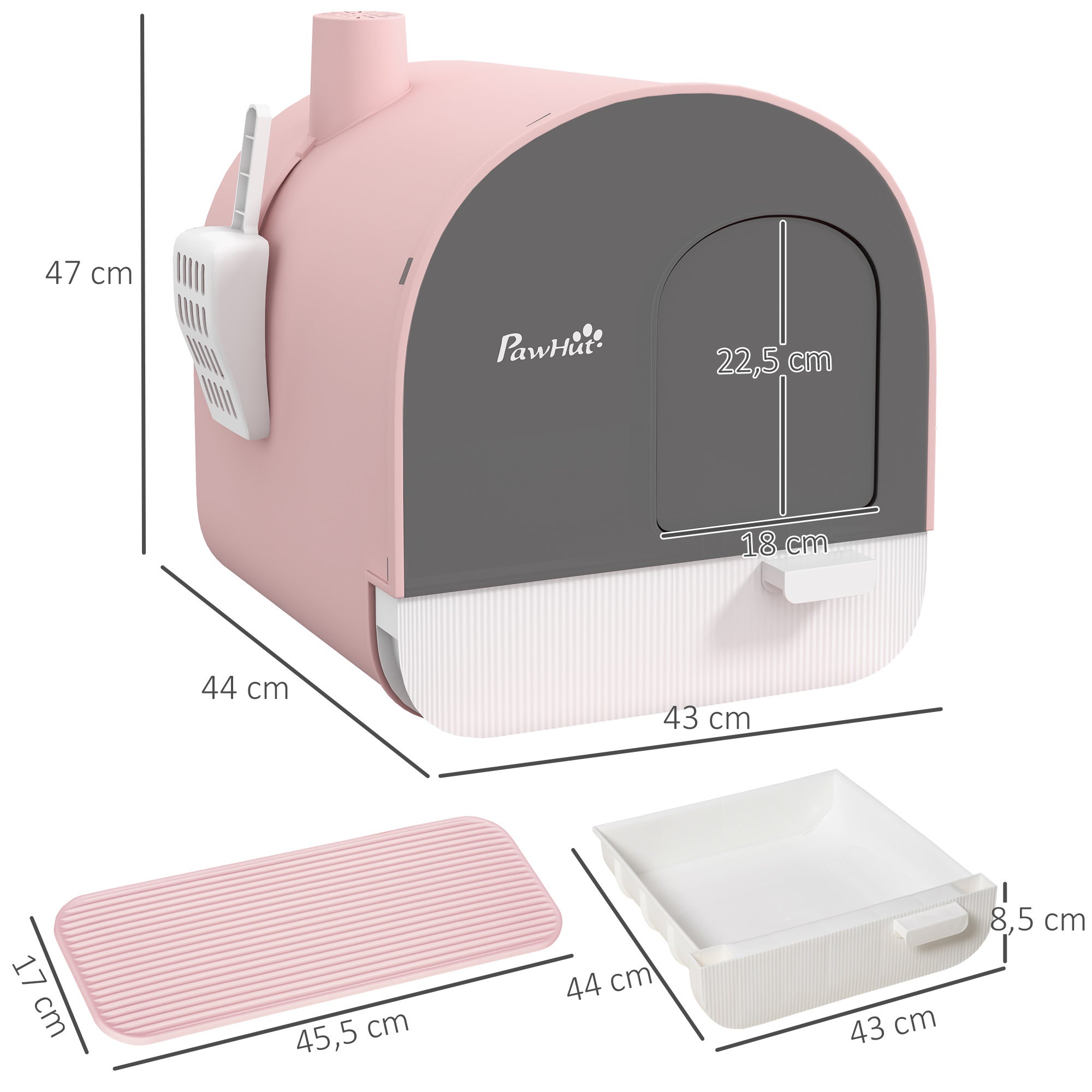 Bac à litière pour chat PP PawHut - 3