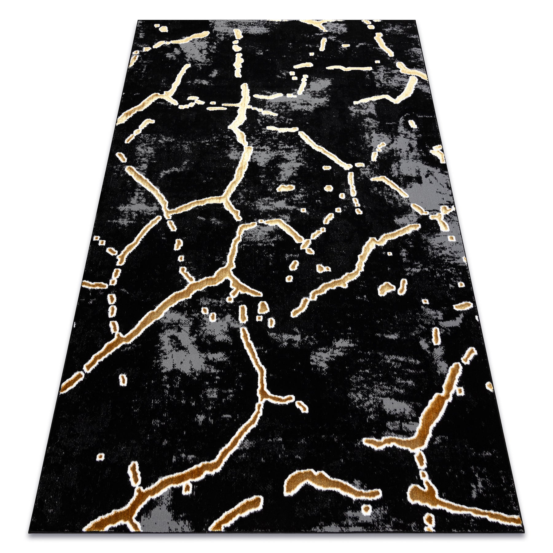 Dywan ALLURE 1967 Marmur - Strukturalny, stylowy, glamour czarny / złoty 200x290 cm