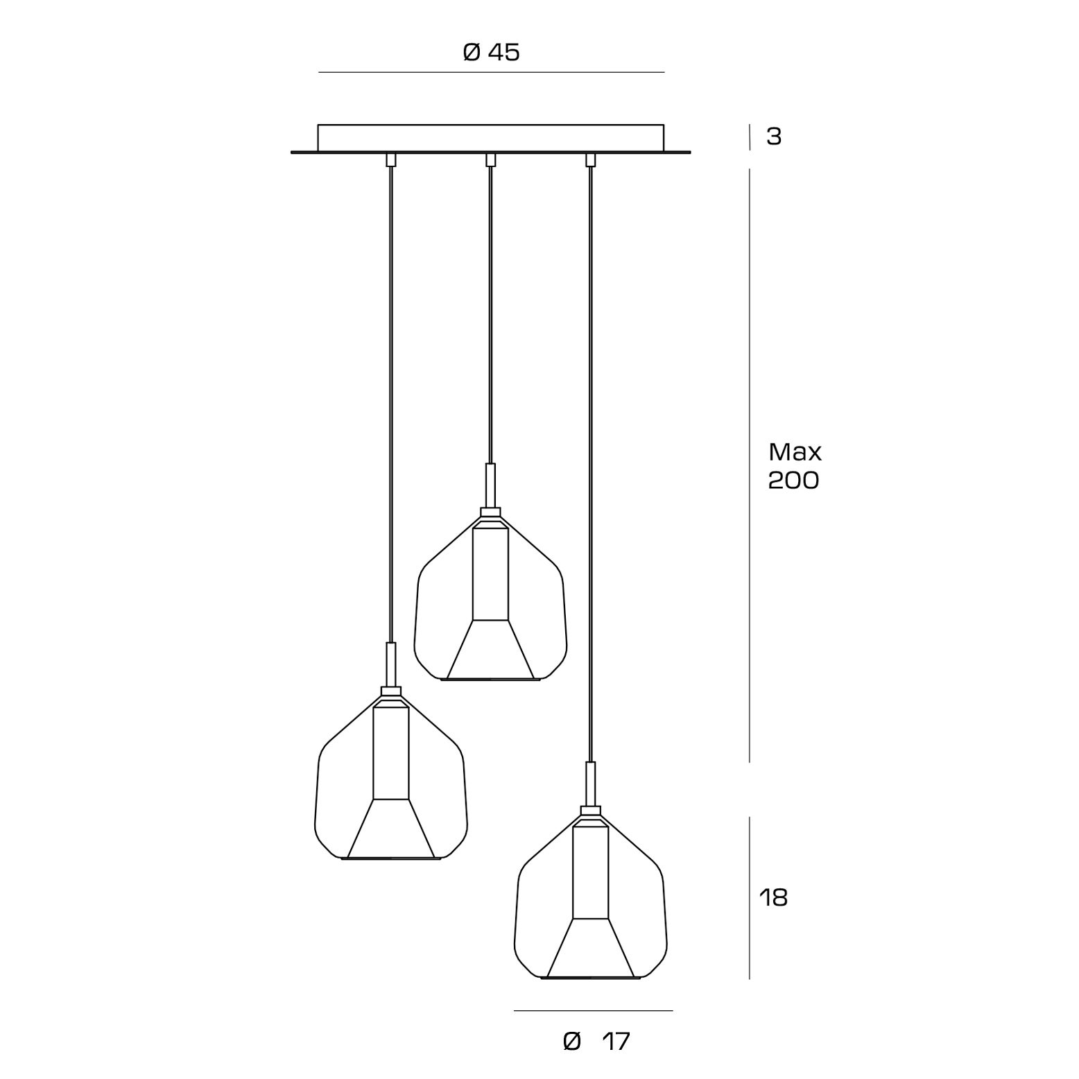 X-RAY suspension, grand modèle, cuivre - 4