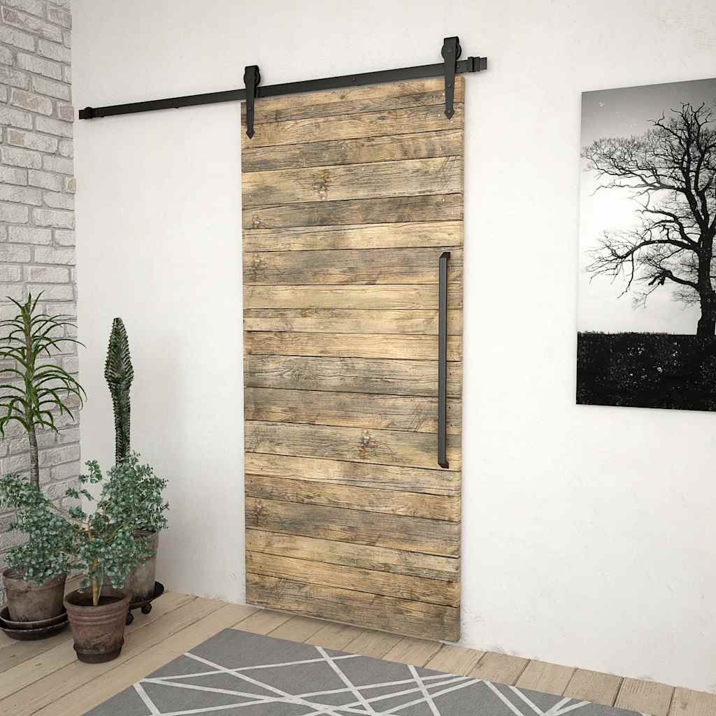 vidaXL Kit de quincaillerie de porte coulissante SKIEN 200 cm noir - 3
