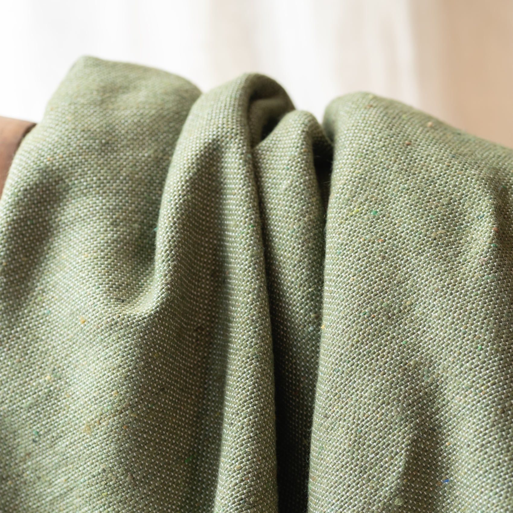 Plaid ou jeté de lit laine à pompons - Vert - 300x200 cm - Laine - 2