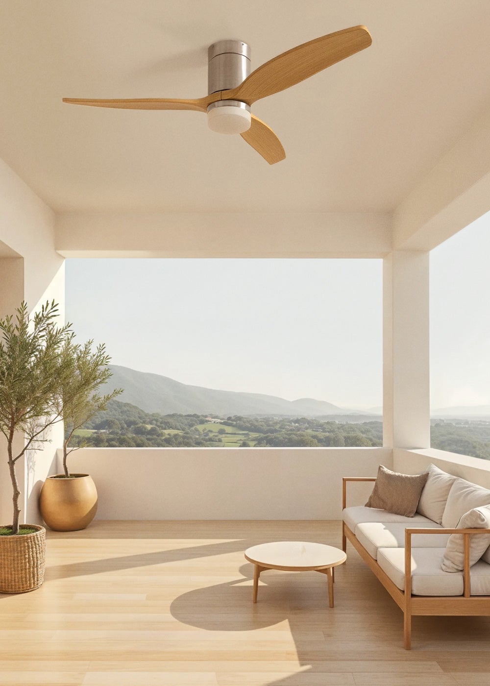CREATE - WIND CALM M - Ventilateur de plafond silencieux 40W avec pales techniques en ABS Ø132cm avec eclaraige avec wifi - 5