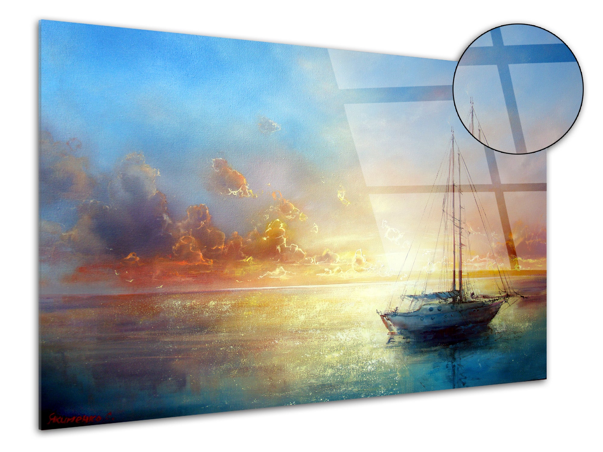 Tableau mural Image sur Plexiglas® 125x50 Paysage Soleil Mer