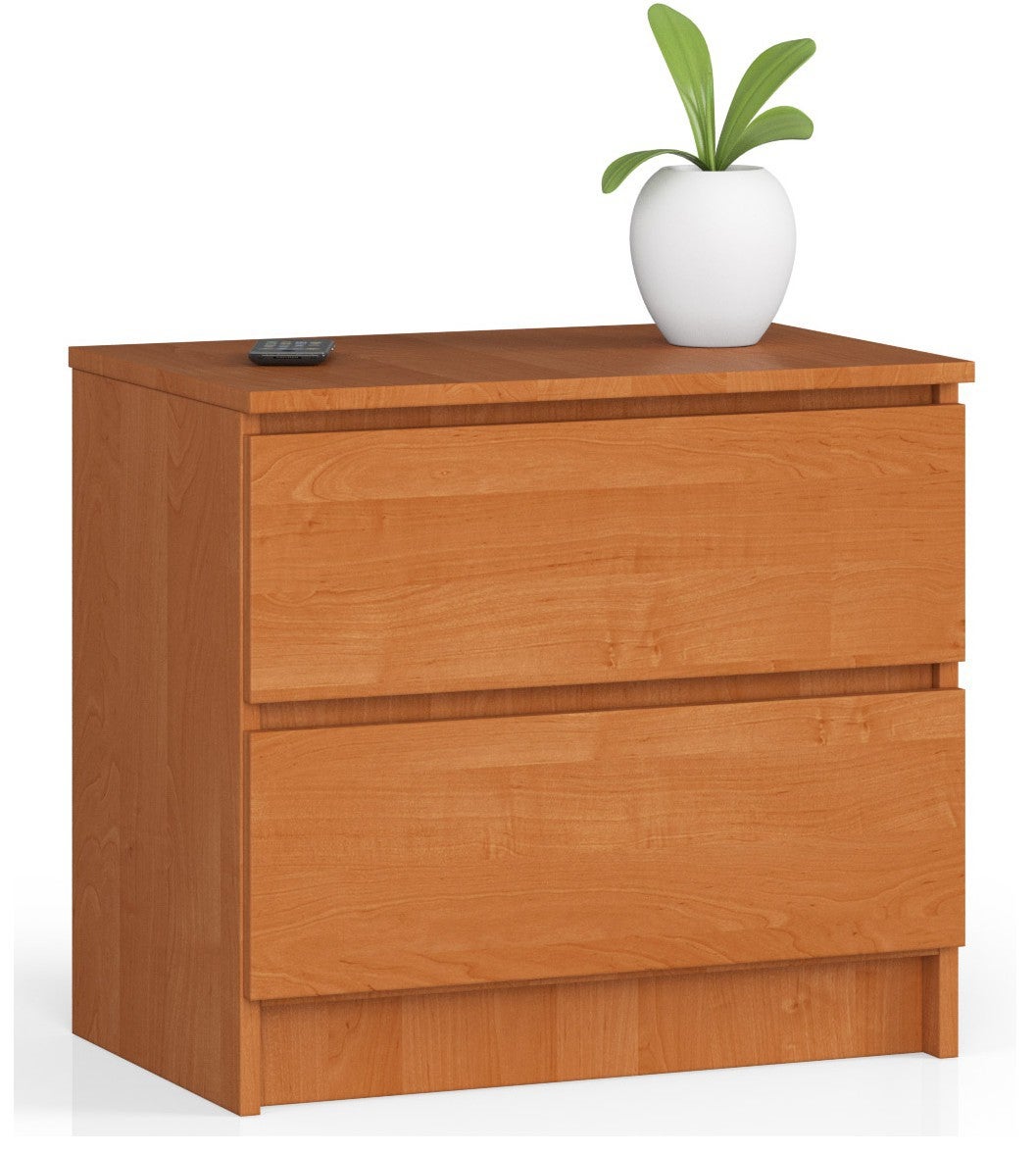 Szafka nocna AKORD K60 Olcha 60 cm 2 szuflady kolor Olcha mat 60x40x55 cm