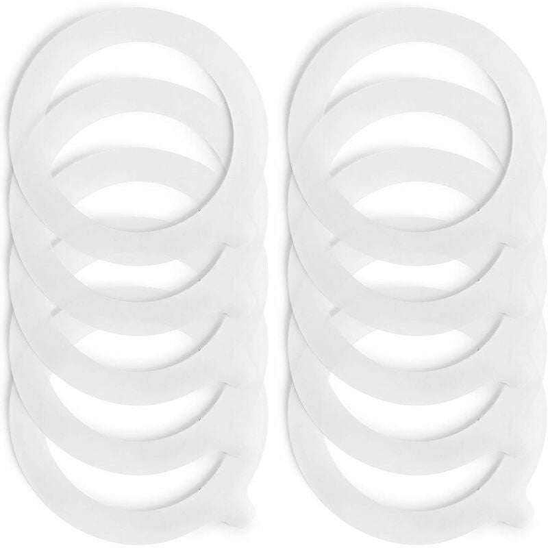 Zestaw 10 zamiennych uszczelek silikonowych (białych) do słoików Mason, 69 x 94 mm