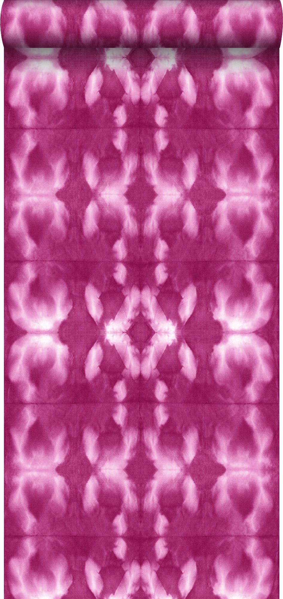 Tapeta motyw shibori tie-dye intensywnego różu fuksji - 53 cm x 10.05 m - ESTAHOME