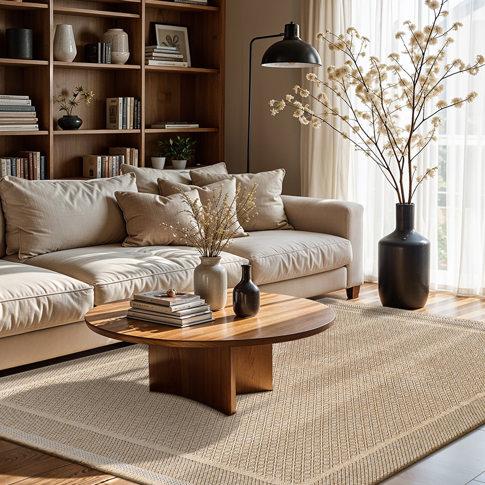 LIVABLISS Tapis d'Extérieur/Intérieur Aspect Jute Beige/Noir 160x213 cm Penny - 7