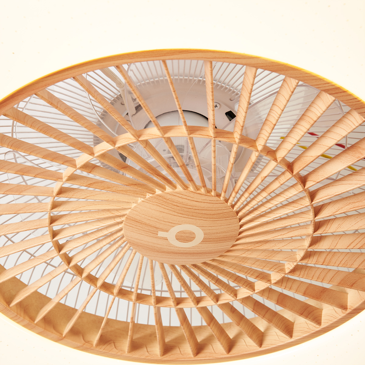 Ventilateur de plafond imprimé bois avec effet étoilé 60cm LED incluse dimmable avec télécommande - Climo - 7