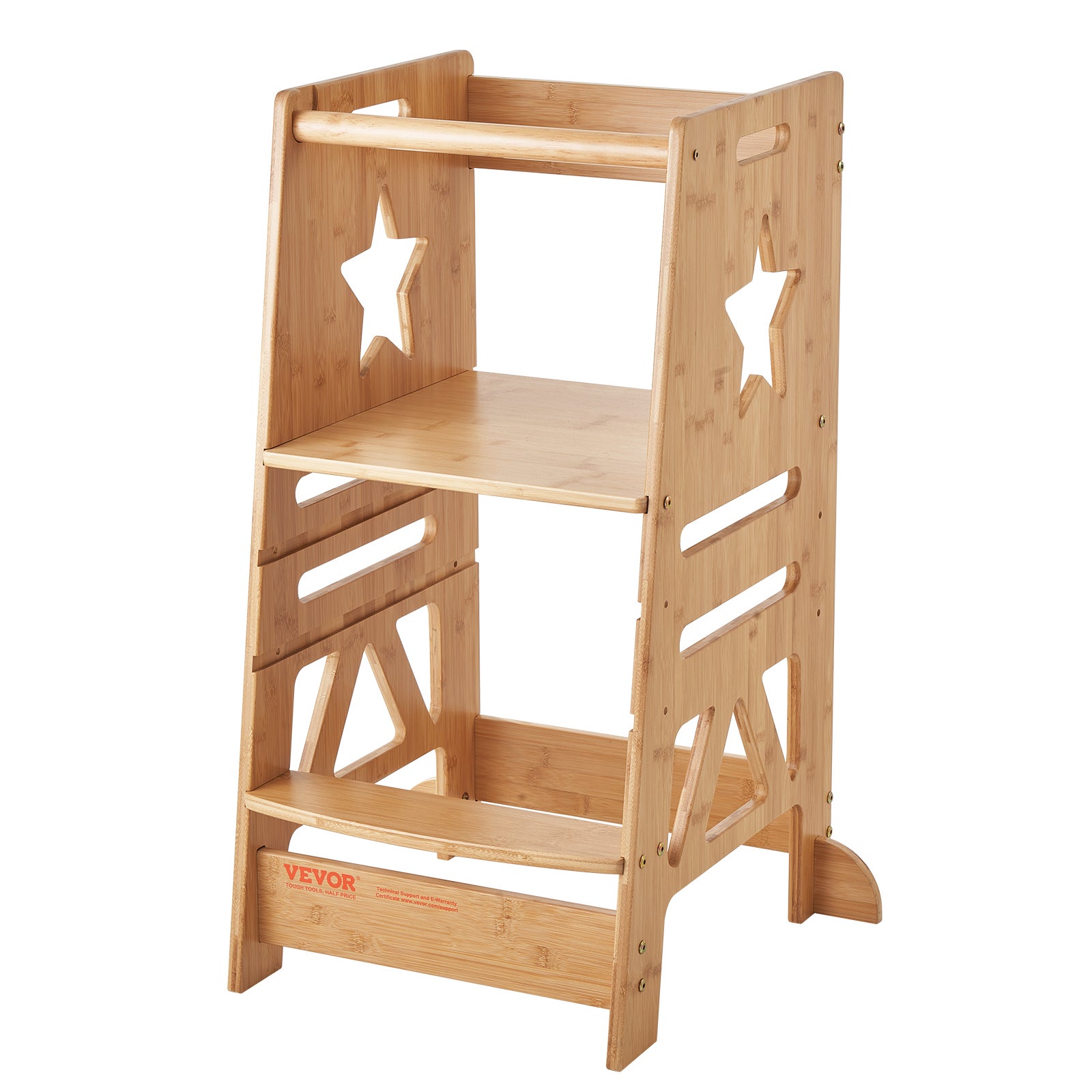Tour D'Apprentissage Montessori Kids Woody Star - Réglable Hauteur, 360° Anti-Bascule - Pour Enfants 1-6 Ans