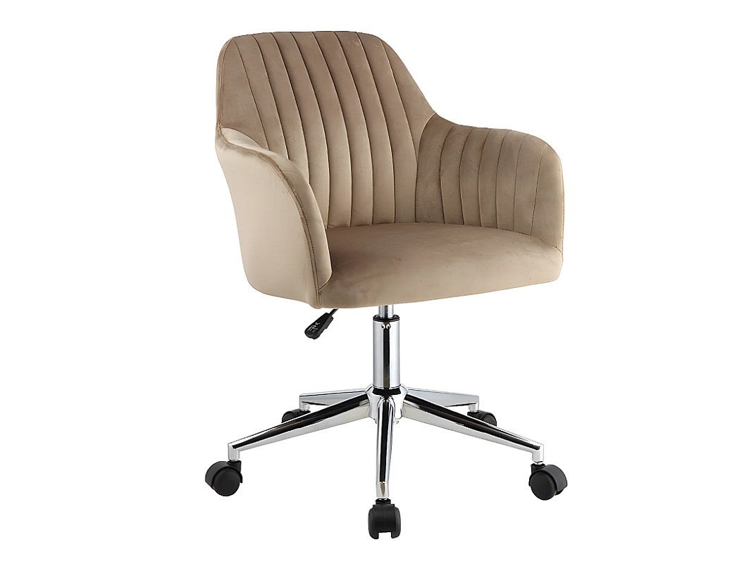 Chaise de bureau - Velours - Terracotta et noir - Hauteur réglable - ELEANA - 8