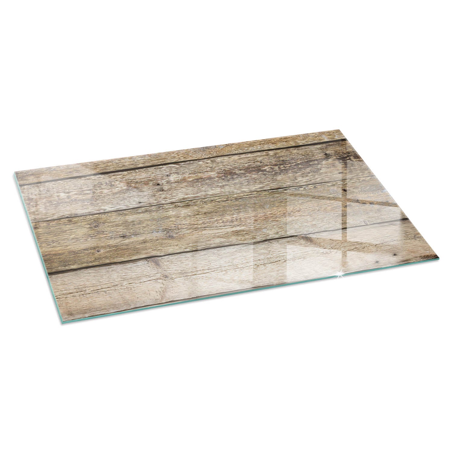 Prostokątna płyta szklana ochronna pod piecyk, kominek - 100x50 cm - Naturalne deski drewna - TULUP