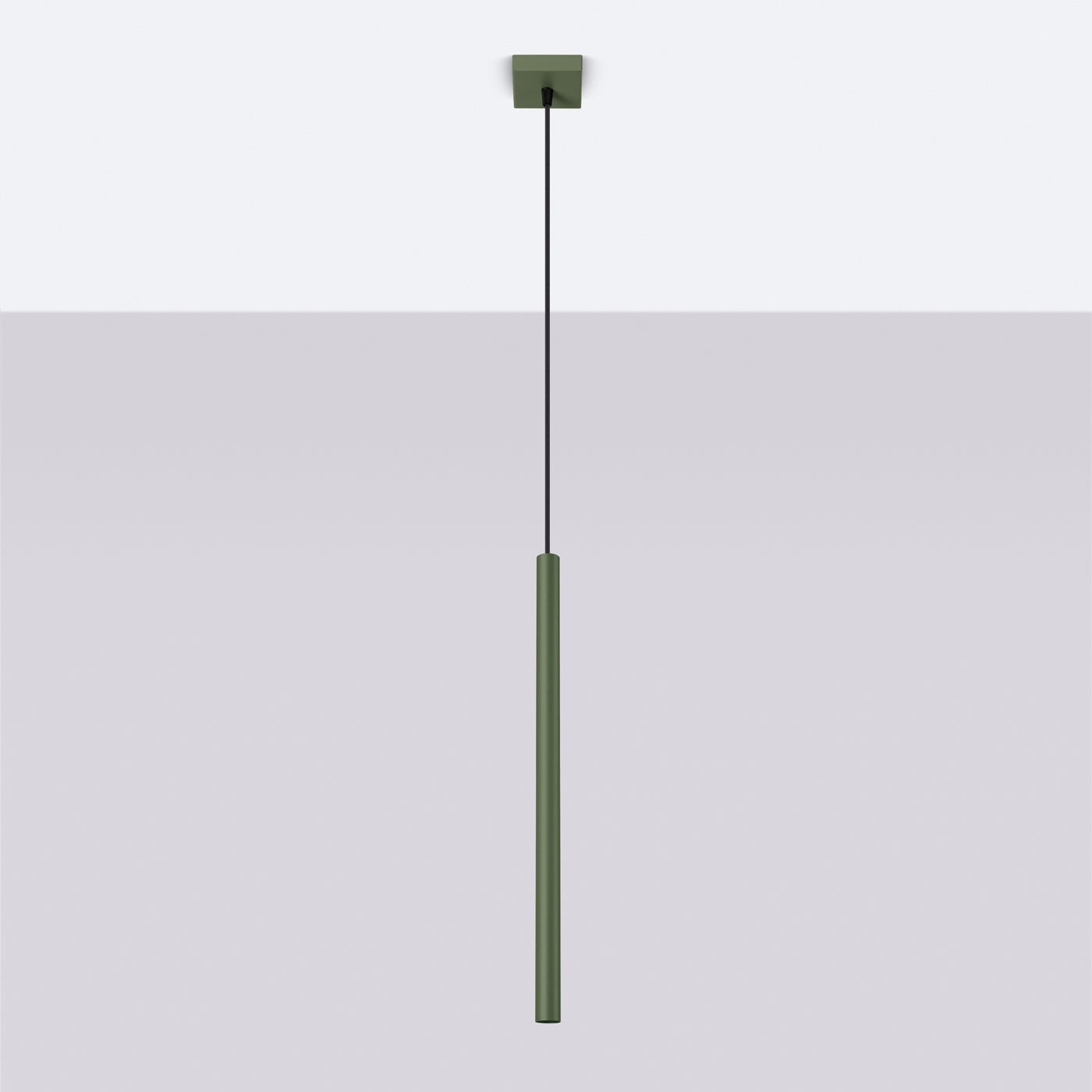 Lampa wisząca BRILL 1 zielona oliwka LED 4000K - 8x8x114cm Sollux