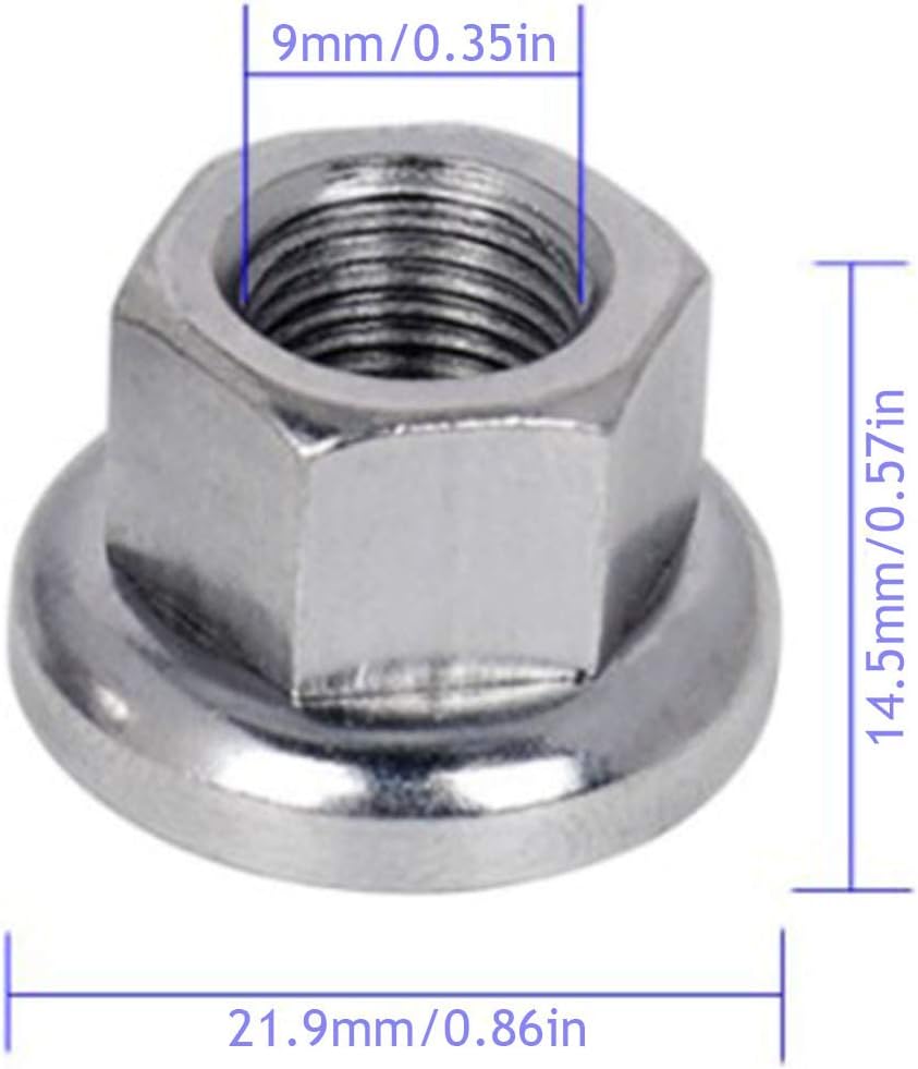 Lot De 10 écrous De Roue M10 – Acier Inoxydable 304, Diamètre Extérieur 21.6mm, Pour VTT, Route, Pliant, Enfants