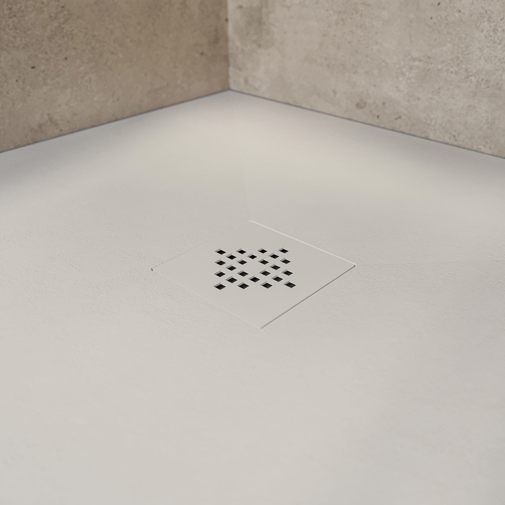 SOULHOME Brodzik prysznicowy– Żywica– Gel Coat– Gładka/Kamienna tekstura – Antypoślizgowy – Kolor kremowy – 110x100- Niski 3 cm– SAME