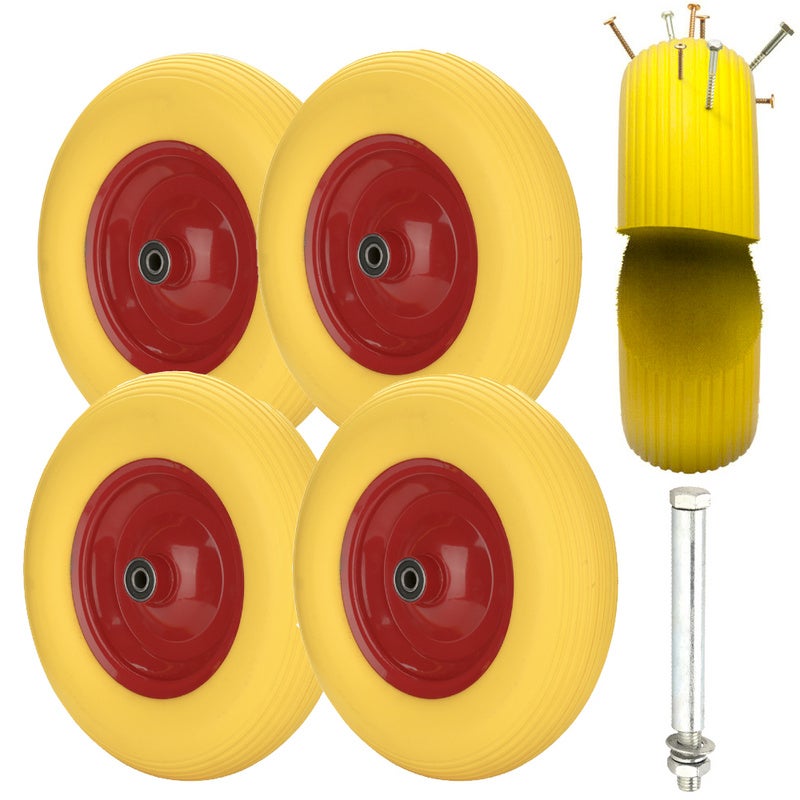 Rueda para carretilla de goma maciza rueda de repuesto 4x