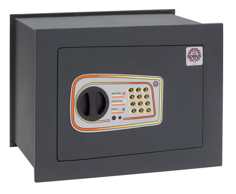 Cassaforte Da Muro Domus 271320 - Chiusura A Chiave, Grigio Chiaro, Capacità 10 Litri - Foto 7