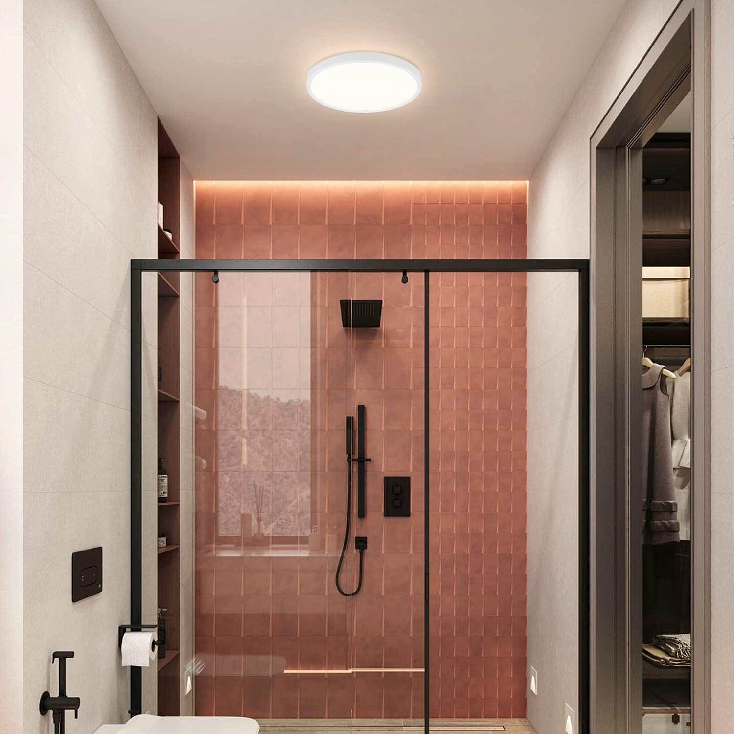 NETTLIFE Plafón LED Plafón de cocina 15W Lámpara de baño plana 4000K IP44 - 5