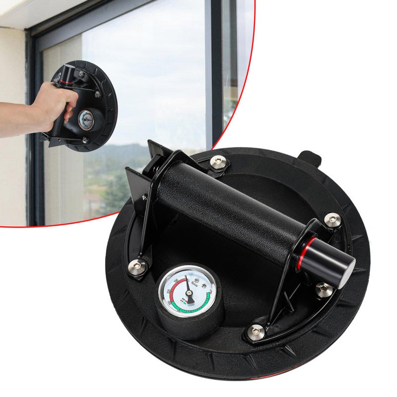 Ventosa Industriale Per Vetro E Granito, Con Manometro E Pompa, 60kg Portata, Per Edilizia E Logistica