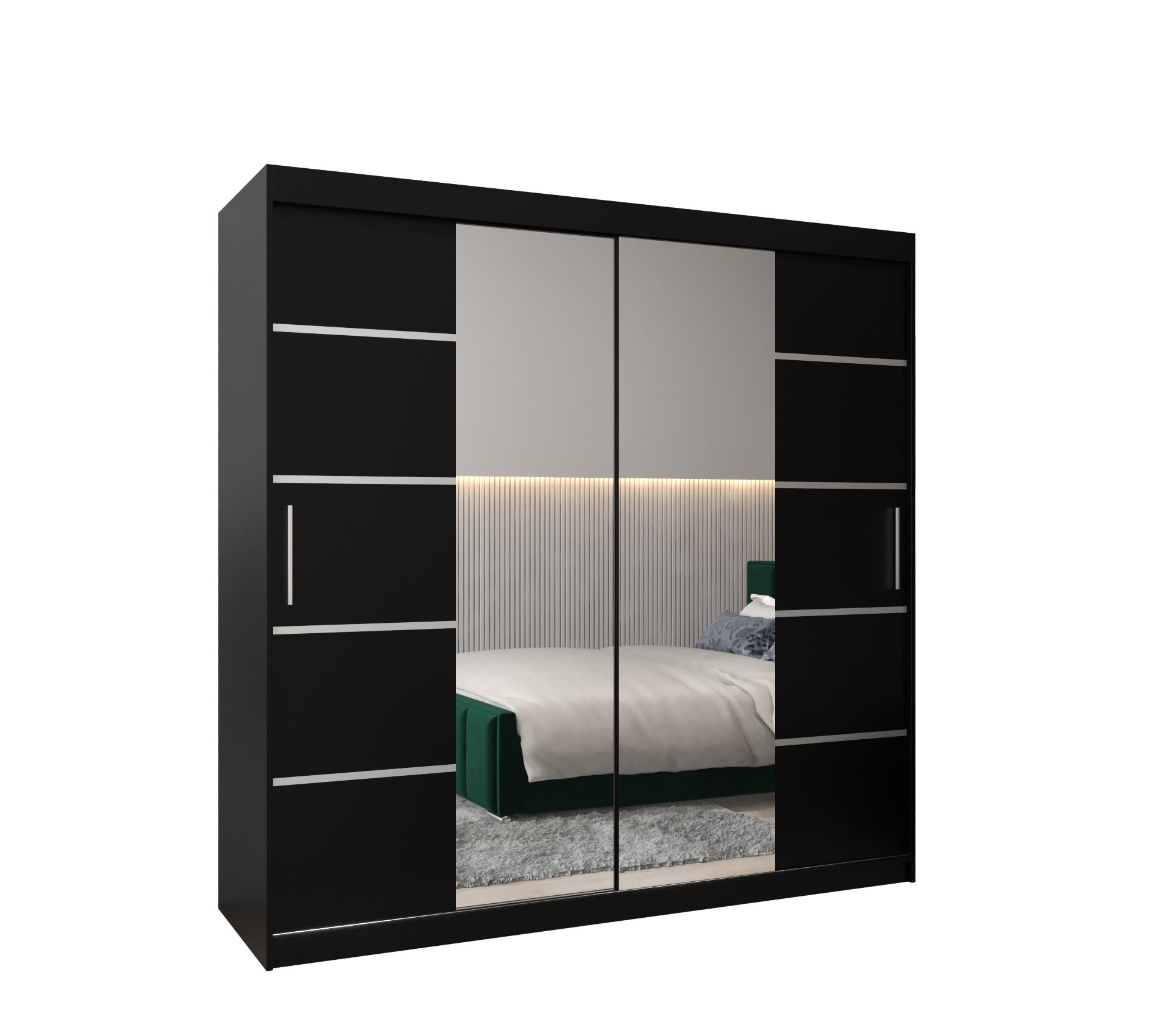 Szafa przesuwna garderoba Verona 4 200 x 62 x 200 cm Czarny + Czarny - Abiks Meble
