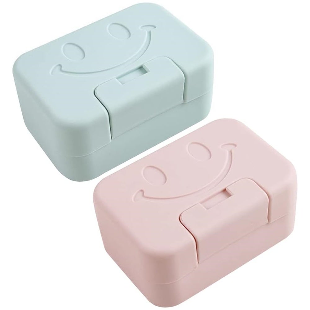 Boîtes à Savon De Voyage étanches - Lot De 2 Avec Filets Moussants (11,5x7,5x4,8 Cm)