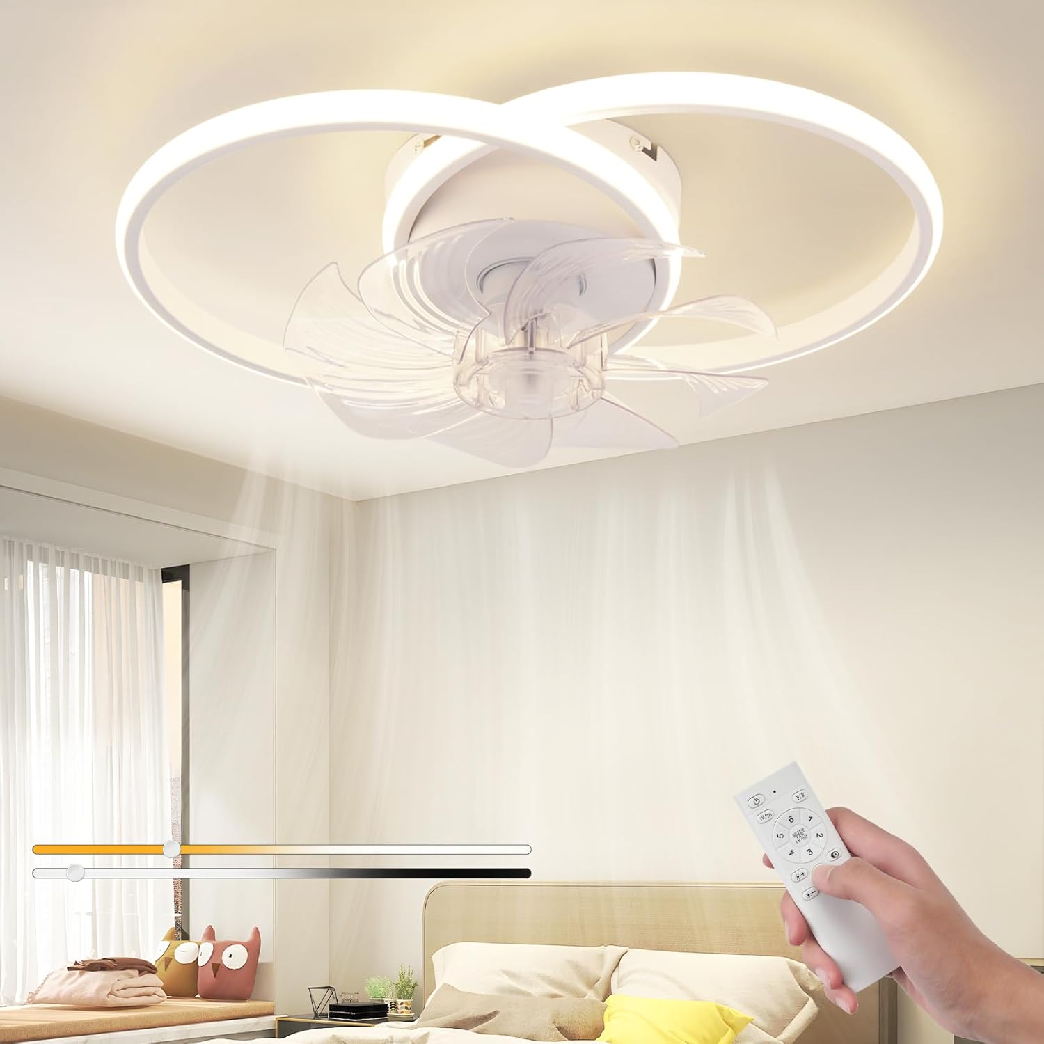 ZMH Ventilateur De Plafond Avec clairage Silencieux Et Moderne 36 W 