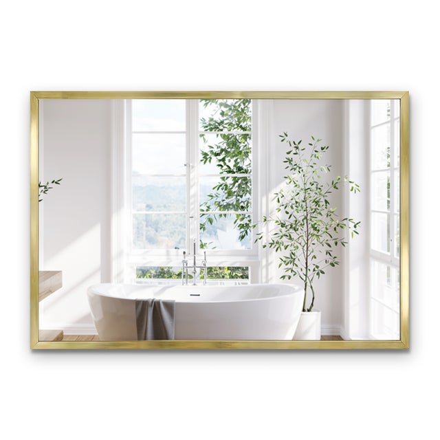 Duże lustro ścienne glamour ZŁOTA RAMA luksusowe lustro do nowoczesnego wnętrza 60 x 40 cm - ArtPrintCave