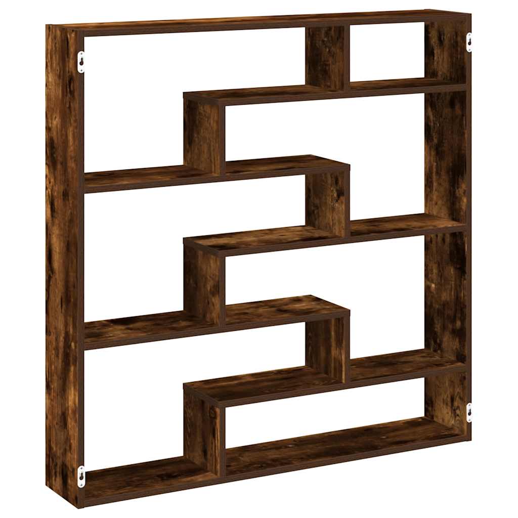 Étagère Murale 5 Cubes En Bois - 100x25x50 Cm - Chêne Artisanal - Charge Max 20 Kg - 5