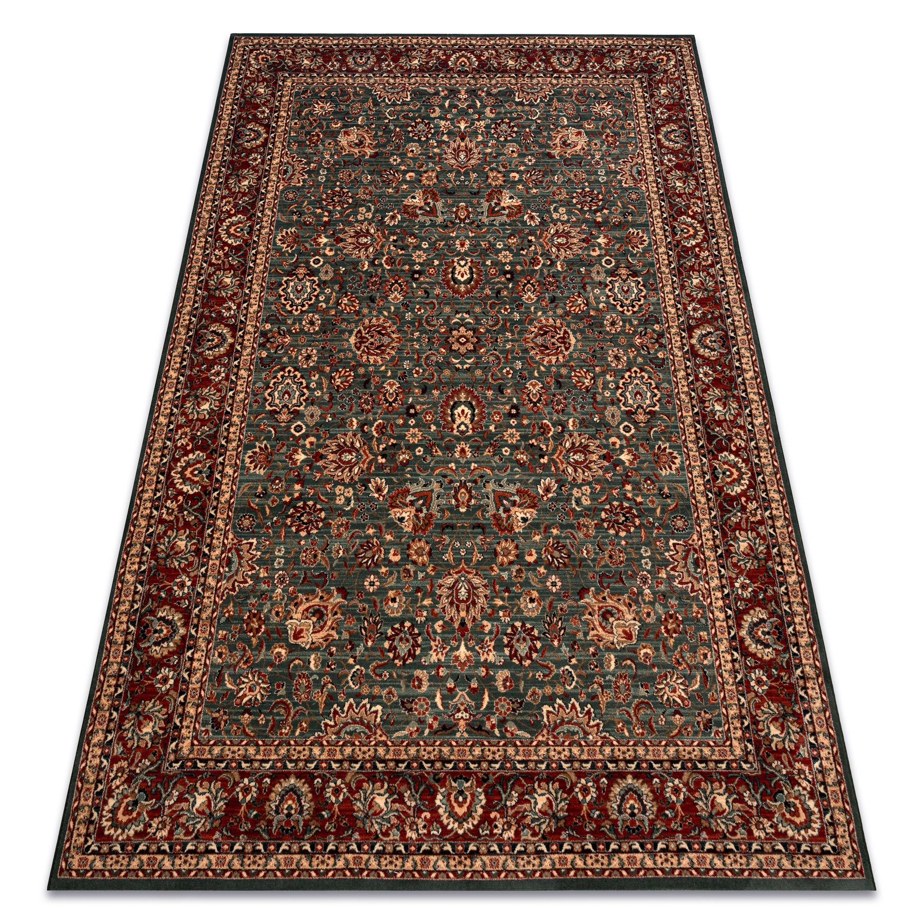 Dywan wełniany KASHQAI 4362 400 ornament zielony / bordo 160x240 cm