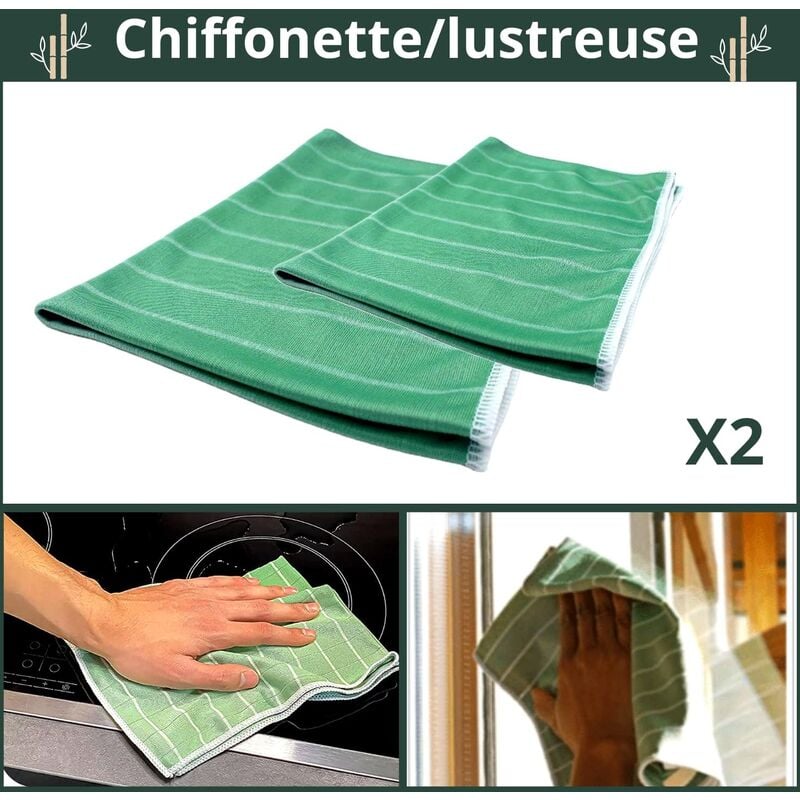 Lot de 6 Chiffon Bambou Microfibre pour Vitres Miroirs Carreaux Carrosserie Microfibre Bambou Vitre Ménage Salle de Bain - 2