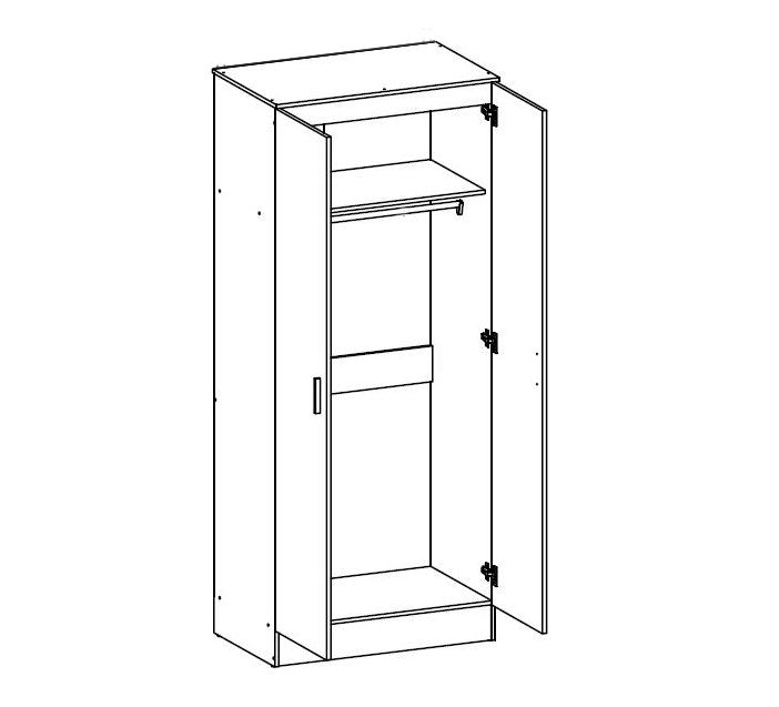 Armario de Dormitorio 2 Puertas DN Blanco 180x80x50 cm - 3