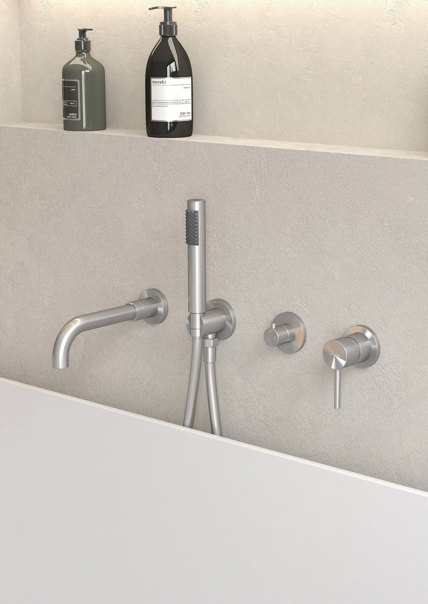 Grifería Para Bañera Kingston Brass - Montaje En Superficie, Níquel Satinado, Separación De 7 Pulgadas