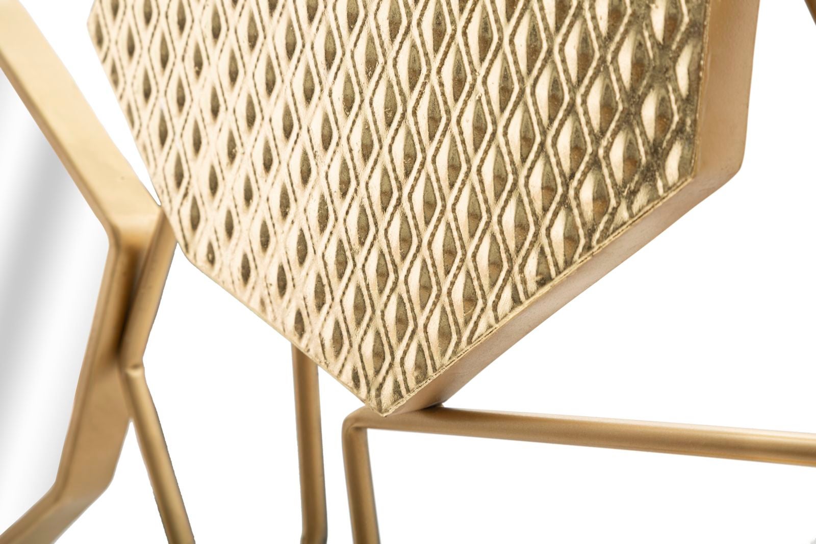 Specchio da parete geometrico in metallo dorato cm 91x4x52 - 5